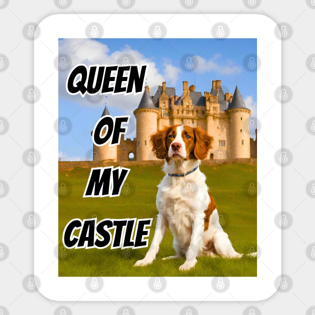 Queen of My Castle Brittany Dog Sticker by Doodle and Things
